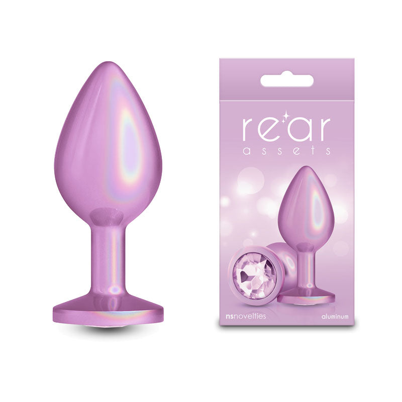 Rear Assets Iridescent - Medium - Pink - Iridescent Pink 8.2 cm Medium Butt Plug - NSN-0968-14