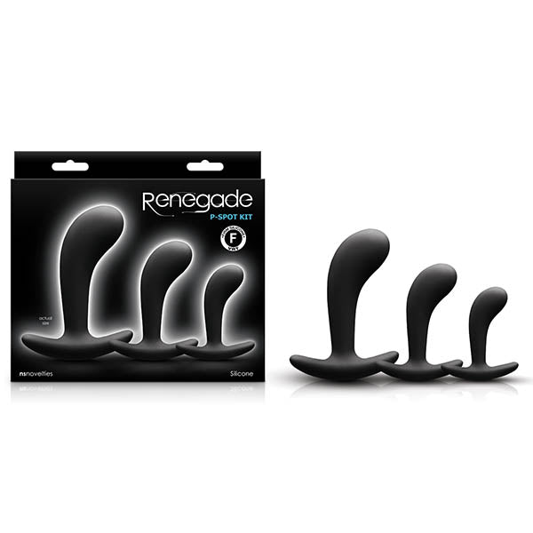 Renegade P Spot Kit - Black Anal Plugs - Set of 3 Sizes - NSN-1105-60