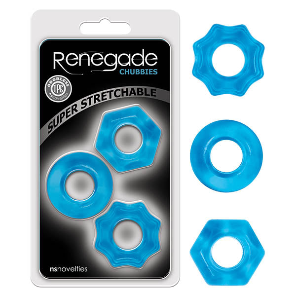 Renegade Chubbies - Blue Cock Rings - Set of 3 - NSN-1111-17