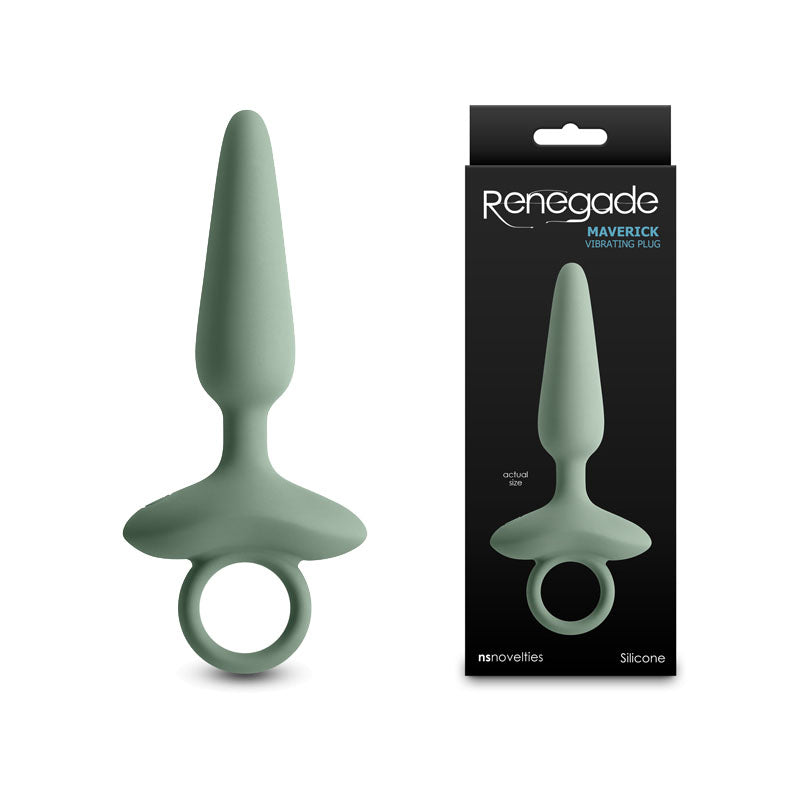 Renegade Maverick - Sage - Green 15 cm USB Rechargeable Vibrating Butt Plug - NSN-1132-48