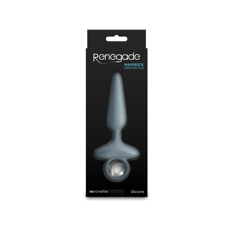 Renegade Maverick - Grey - Grey 15 cm USB Rechargeable Vibrating Butt Plug - NSN-1132-49