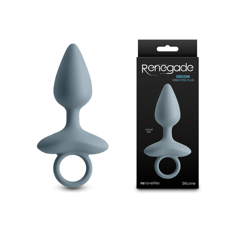 Renegade Orion - Grey - Grey 13 cm USB Rechargeable Vibrating Butt Plug - NSN-1132-59