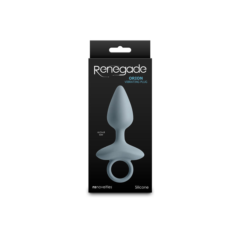 Renegade Orion - Grey - Grey 13 cm USB Rechargeable Vibrating Butt Plug - NSN-1132-59