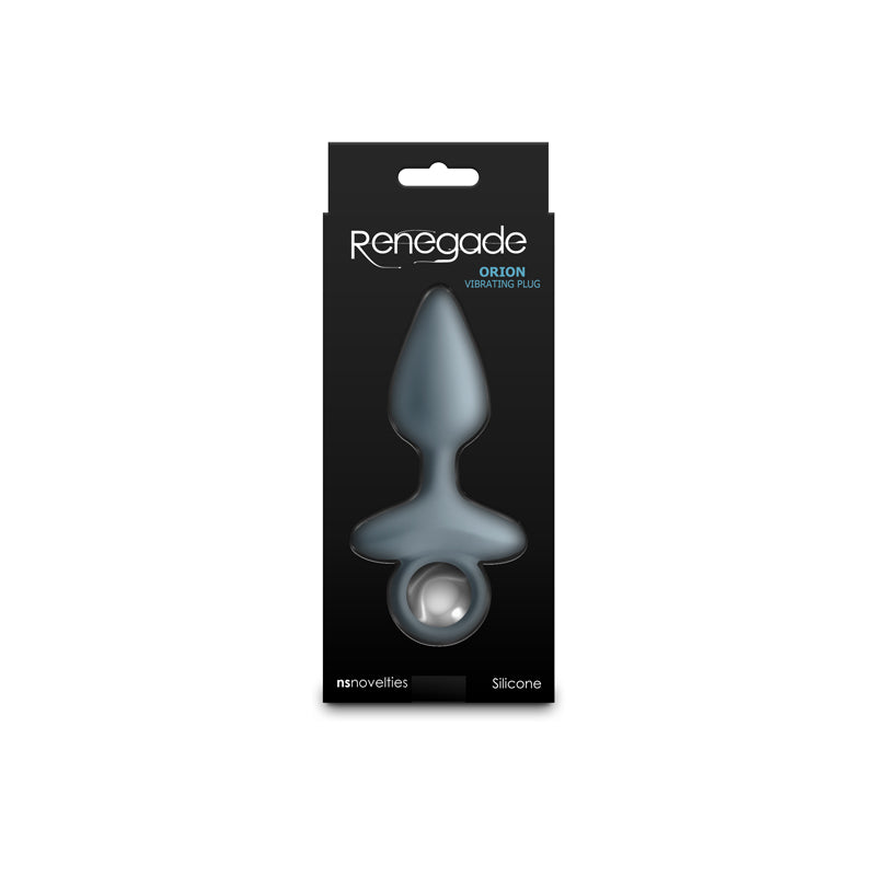 Renegade Orion - Grey - Grey 13 cm USB Rechargeable Vibrating Butt Plug - NSN-1132-59