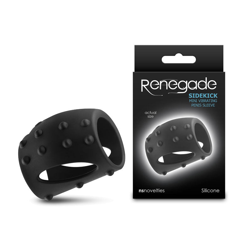 Renegade Sidekick - Black - Black USB Rechargeable Vibrating Penis Cage - NSN-1150-03