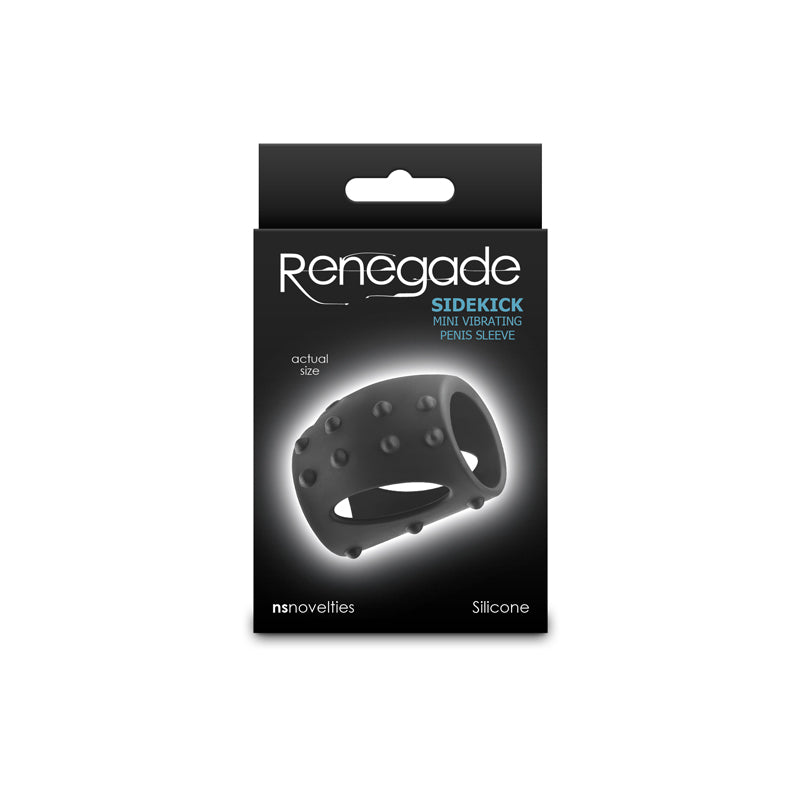 Renegade Sidekick - Black - Black USB Rechargeable Vibrating Penis Cage - NSN-1150-03