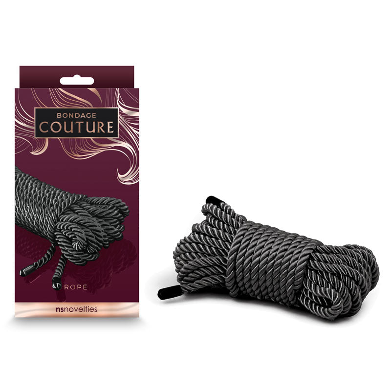 Bondage Couture Rope - Black - Black Bondage Rope - 7.6 metre - NSN-1307-33