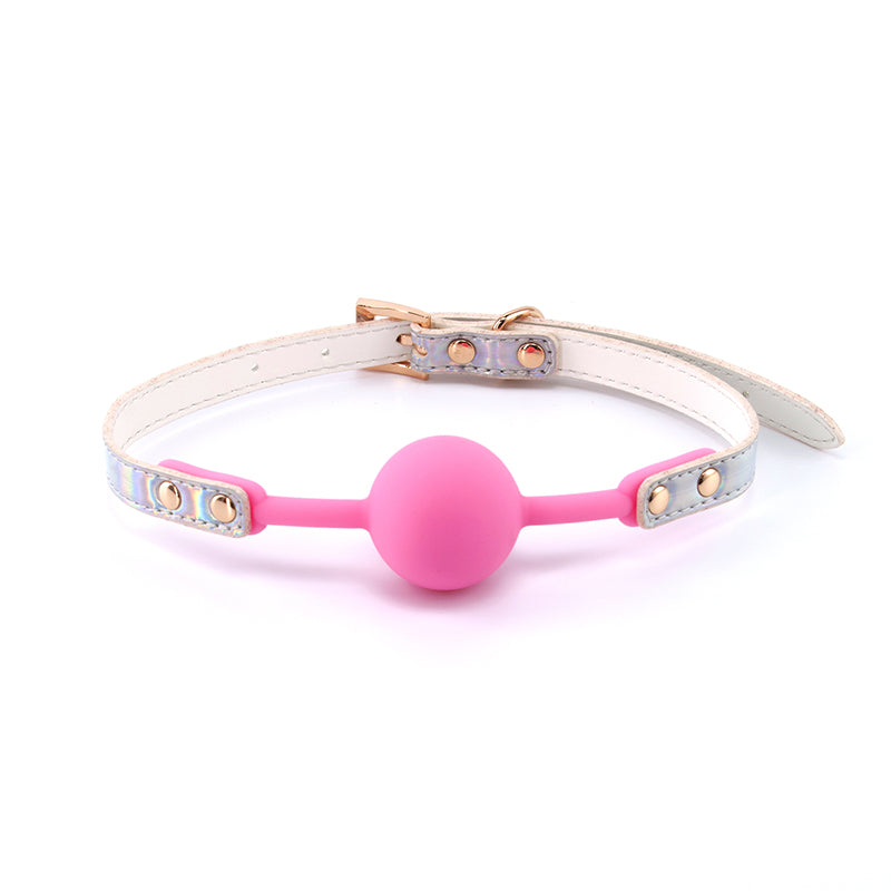 Cosmo Bondage Ball Gag - Rainbow - Metallic Rainbow/Pink Mouth Restraint - NSN-1313-07