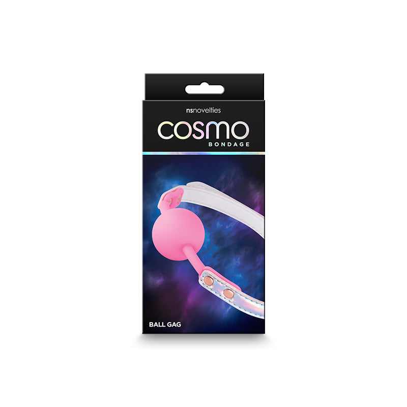 Cosmo Bondage Ball Gag - Rainbow - Metallic Rainbow/Pink Mouth Restraint - NSN-1313-07