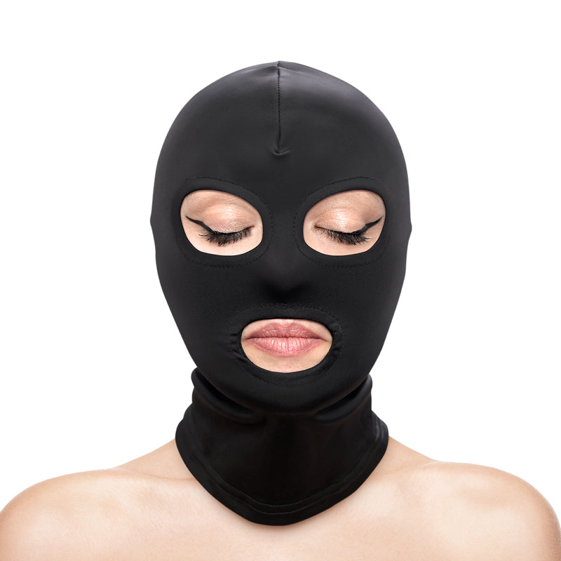 Fetish & Fashion - Eyes & Mouth Hood - Black - Black Hood - NSN-1803-13AP