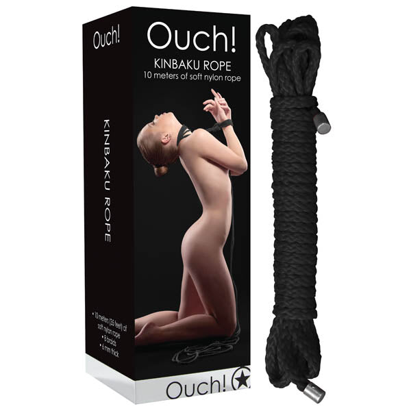 Ouch Kinbaku Rope - Black - 10 metre Length - OU043BLK