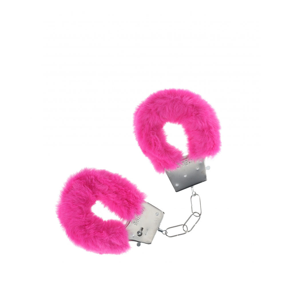 OUCH! Classic Fluffy Cuffs - Pink - Pink Fluffy Restraints - OU1047PNK