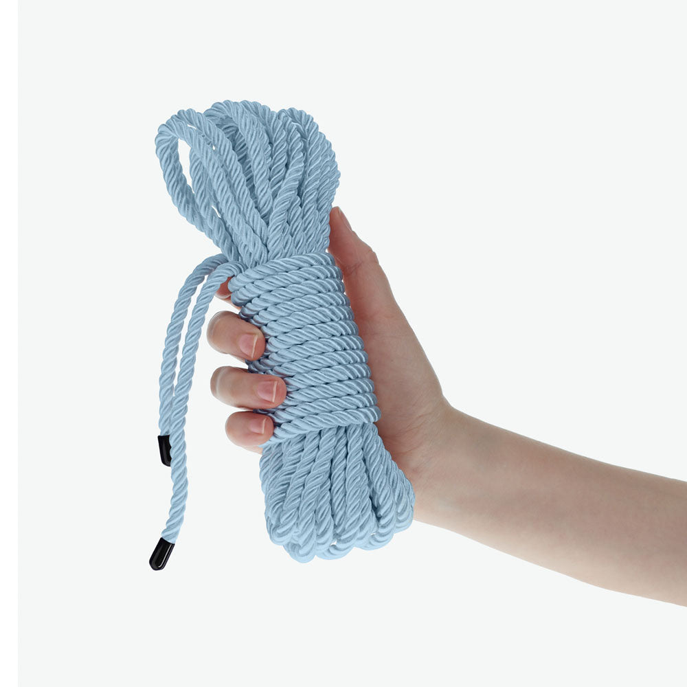 OUCH! Bondage Rope - 10 M - Powder Blue - Powder Blue Nylon Bondage Rope - 10 metre Length - OU1058PBLU