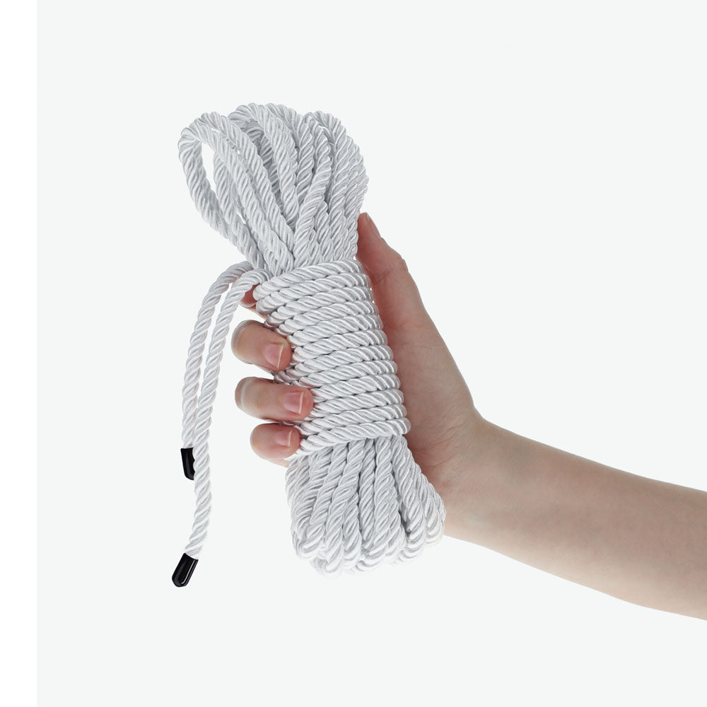 OUCH! Bondage Rope - 10 M - Silver - Silver Nylon Bondage Rope - 10 metre Length - OU1058SIL