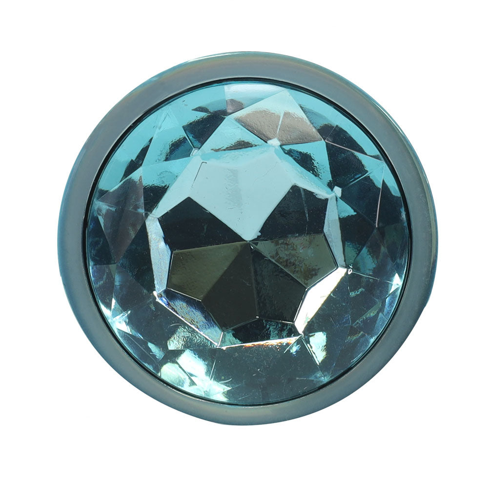 OUCH! Paris Collection - Metal Anal Plug Set - Blue - Metallic Blue Butt Plugs with Gem Bases - Set of 3 Sizes - OU1059BLU