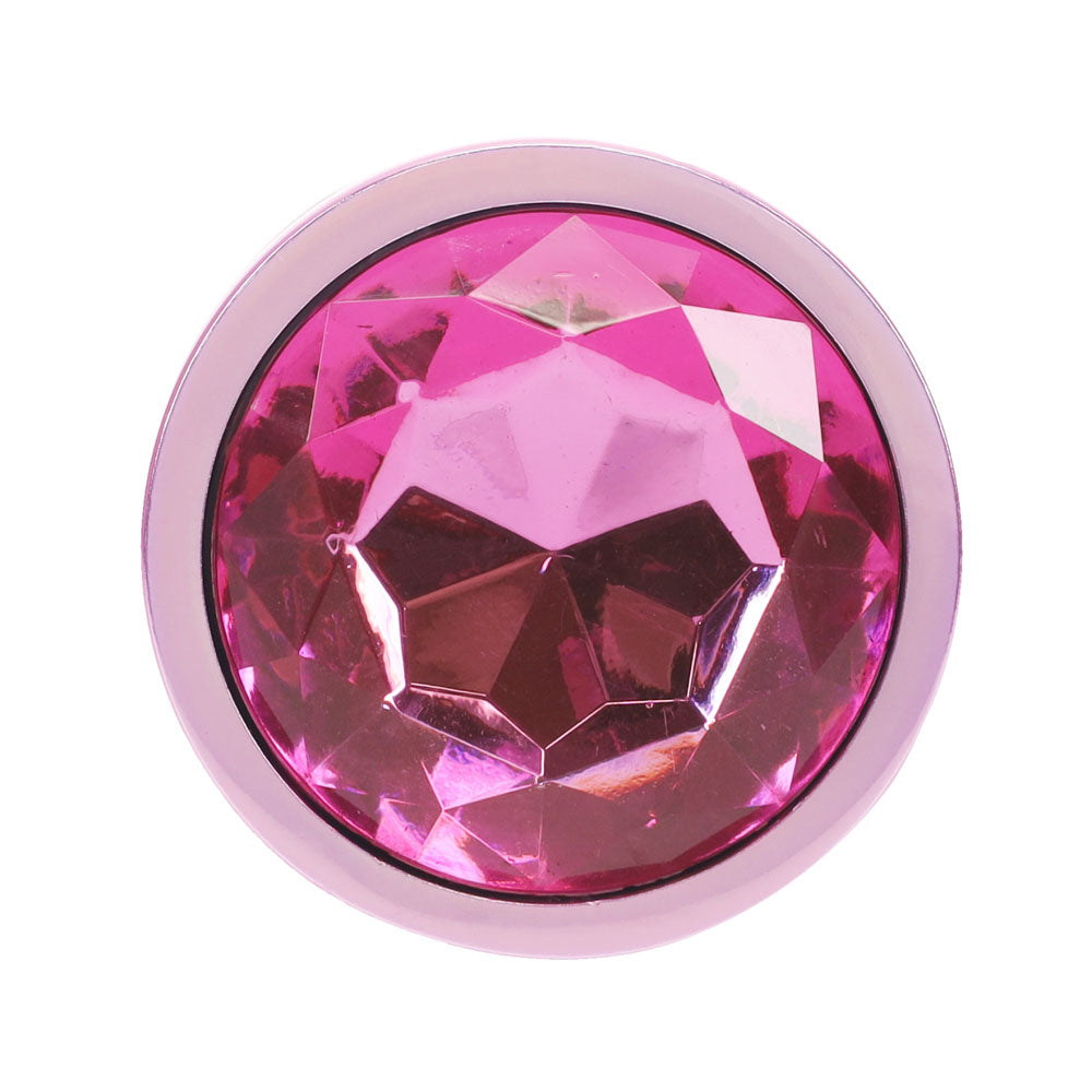OUCH! Paris Collection - Metal Anal Plug Set - Pink - Metallic Pink Butt Plugs with Gem Bases - Set of 3 Sizes - OU1059PNK