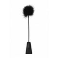 Ouch! Crop With Feather - Black Whip - OU391BLK