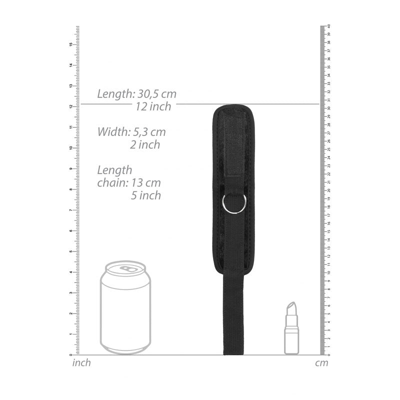 OUCH! Velvet & Velcro Adjustable Handcuffs - Black Restraints - OU516BLK