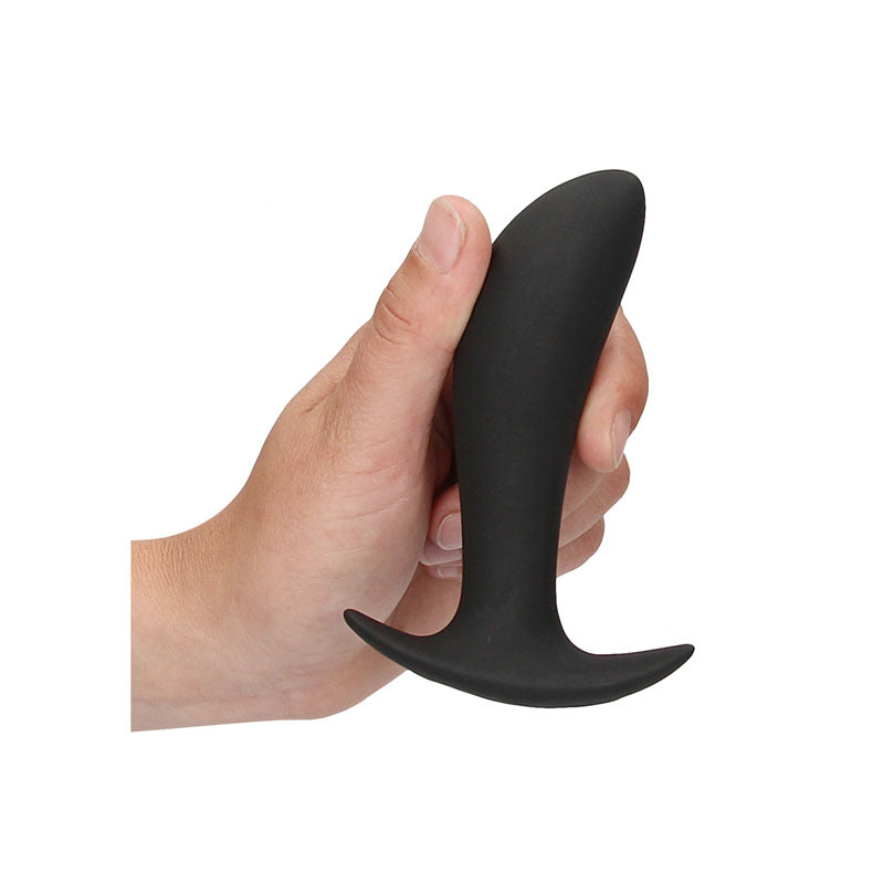 OUCH! e-Stim & Vibrating Butt Plug with Wireless Remote - Black 12.3 cm USB Rechargeable Vibrating Butt Plug with e-Stim - OU579BLK