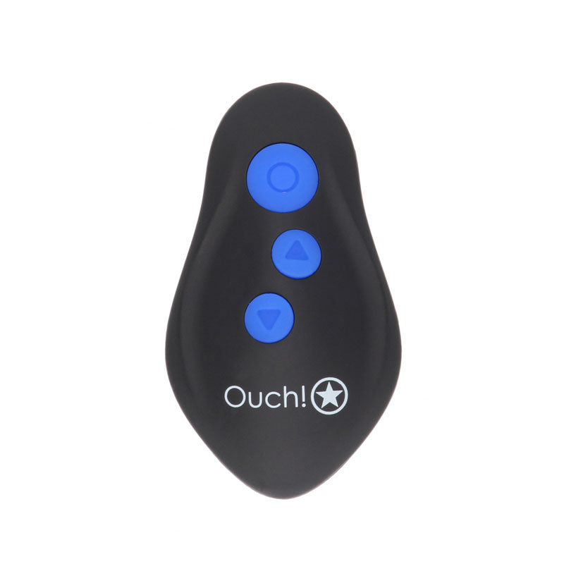 OUCH! e-Stim & Vibrating Butt Plug with Wireless Remote - Black 12.3 cm USB Rechargeable Vibrating Butt Plug with e-Stim - OU579BLK