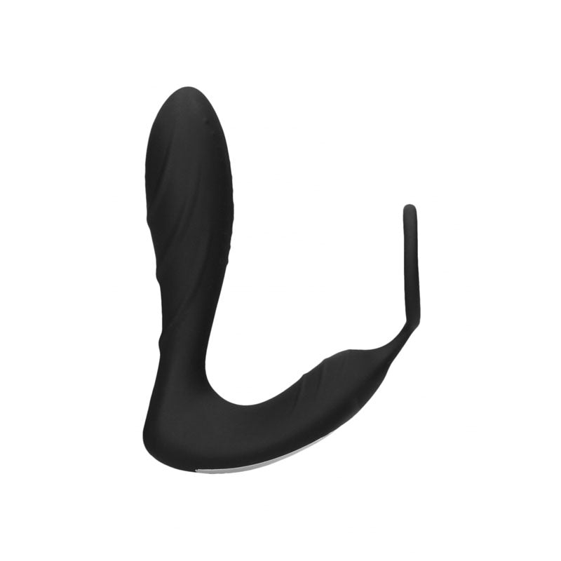 OUCH! E-stim & Vibrating Butt Plug Cock Ring - Black USB Rechargeable Vibrating Butt Plug & Cock Ring with e-Stim - OU580BLK