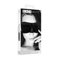 OUCH! Black & White Satin Curvy Eye Mask - Black Eye Restraint - OU683BLK