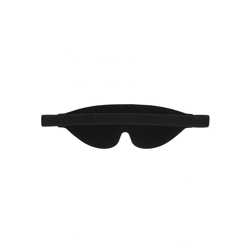 OUCH! Black & White Bonded Leather Eye-Mask ''Ouch'' - Black Eye Restraint - OU688BLK