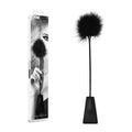 OUCH! Black & White Crop with Feather Tickler - Black 44 cm Feather Crop - OU693BLK