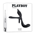 Playboy Pleasure The 3 Way - Black USB Rechargeable Vibrating Cock Ring with Wireless Remote - PB-RS-1287-2
