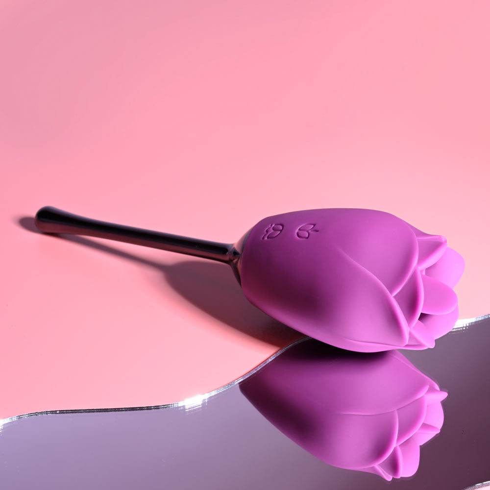 Playboy Pleasure PETAL - Purple USB Rechargeable Flicking Stimulator - PB-RS-2284-2