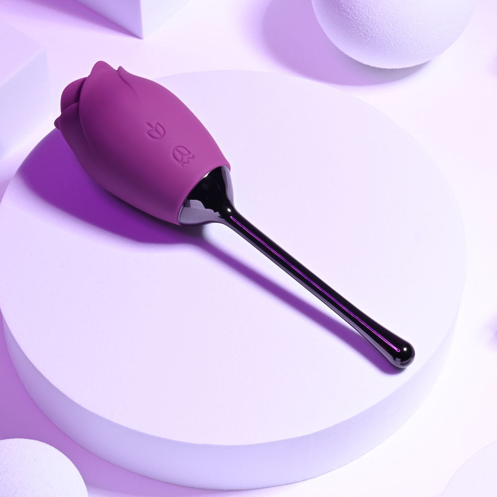 Playboy Pleasure PETAL - Purple USB Rechargeable Flicking Stimulator - PB-RS-2284-2