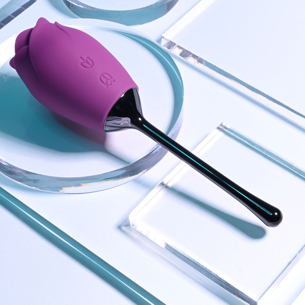 Playboy Pleasure PETAL - Purple USB Rechargeable Flicking Stimulator - PB-RS-2284-2