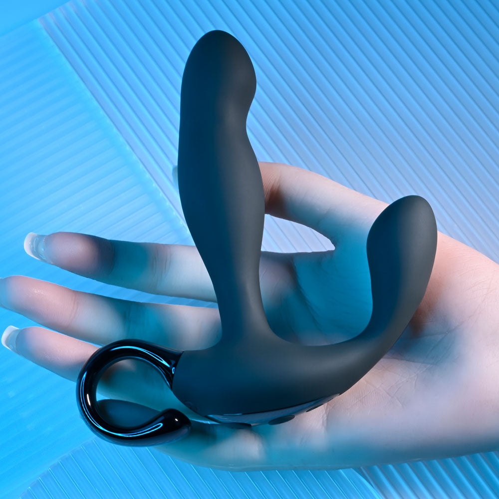Playboy Pleasure COME HITHER - Black 13.2 cm USB Rechargeable Vibrating Prostate Massager with Wireless Remote Control - PB-RS-2383-2