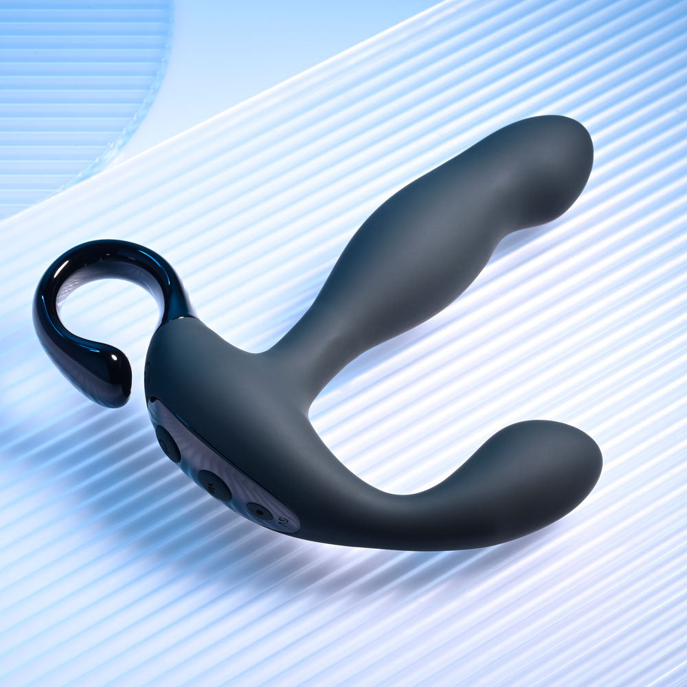 Playboy Pleasure COME HITHER - Black 13.2 cm USB Rechargeable Vibrating Prostate Massager with Wireless Remote Control - PB-RS-2383-2