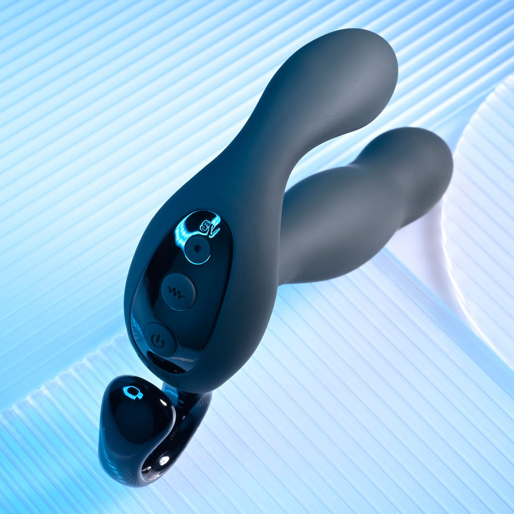 Playboy Pleasure COME HITHER - Black 13.2 cm USB Rechargeable Vibrating Prostate Massager with Wireless Remote Control - PB-RS-2383-2