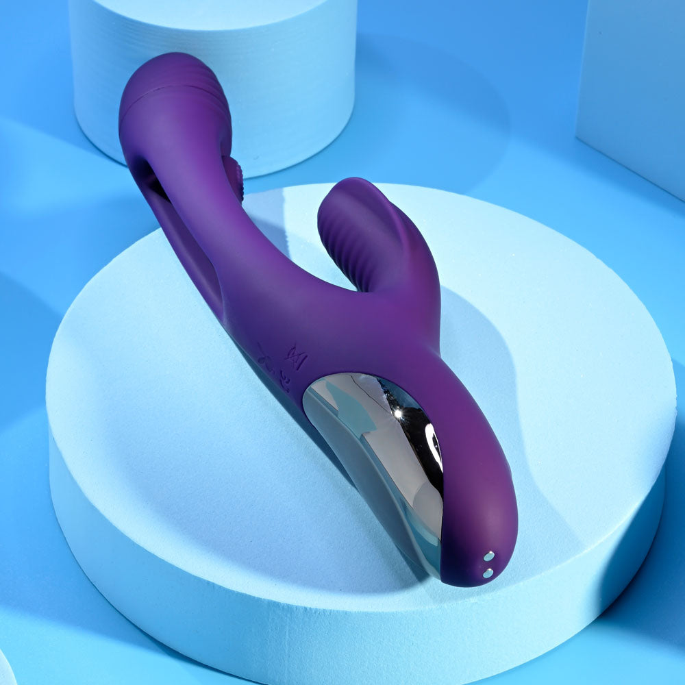 Playboy Pleasure THE THRILL - Purple 24.4 cm USB Rechargeable Rabbit Vibrator - PB-RS-3175-2