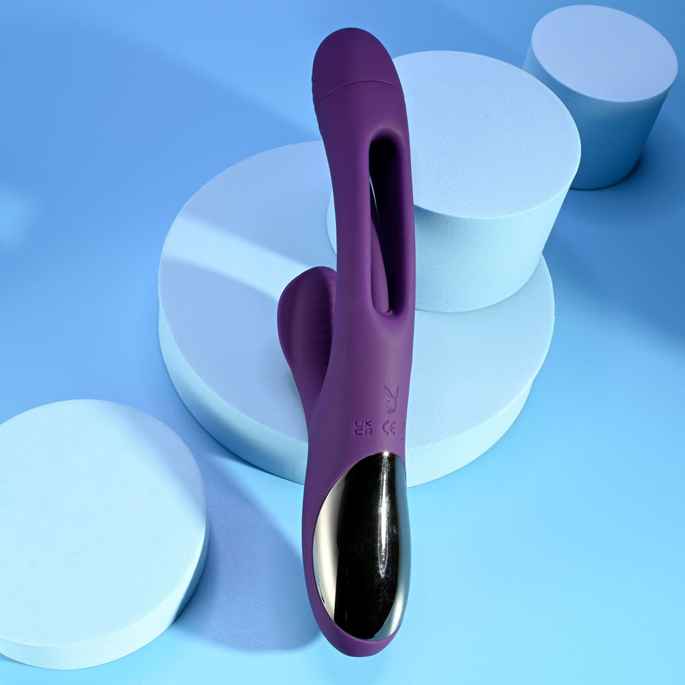 Playboy Pleasure THE THRILL - Purple 24.4 cm USB Rechargeable Rabbit Vibrator - PB-RS-3175-2
