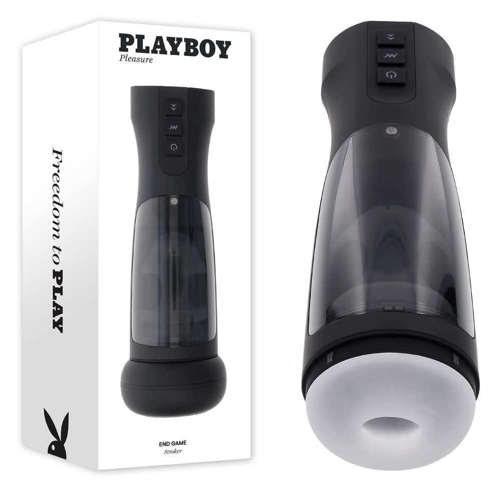 Playboy Pleasure END GAME - USB Rechargeable Vibrating & Self Sanitising Stroker - PB-RS-3229-2