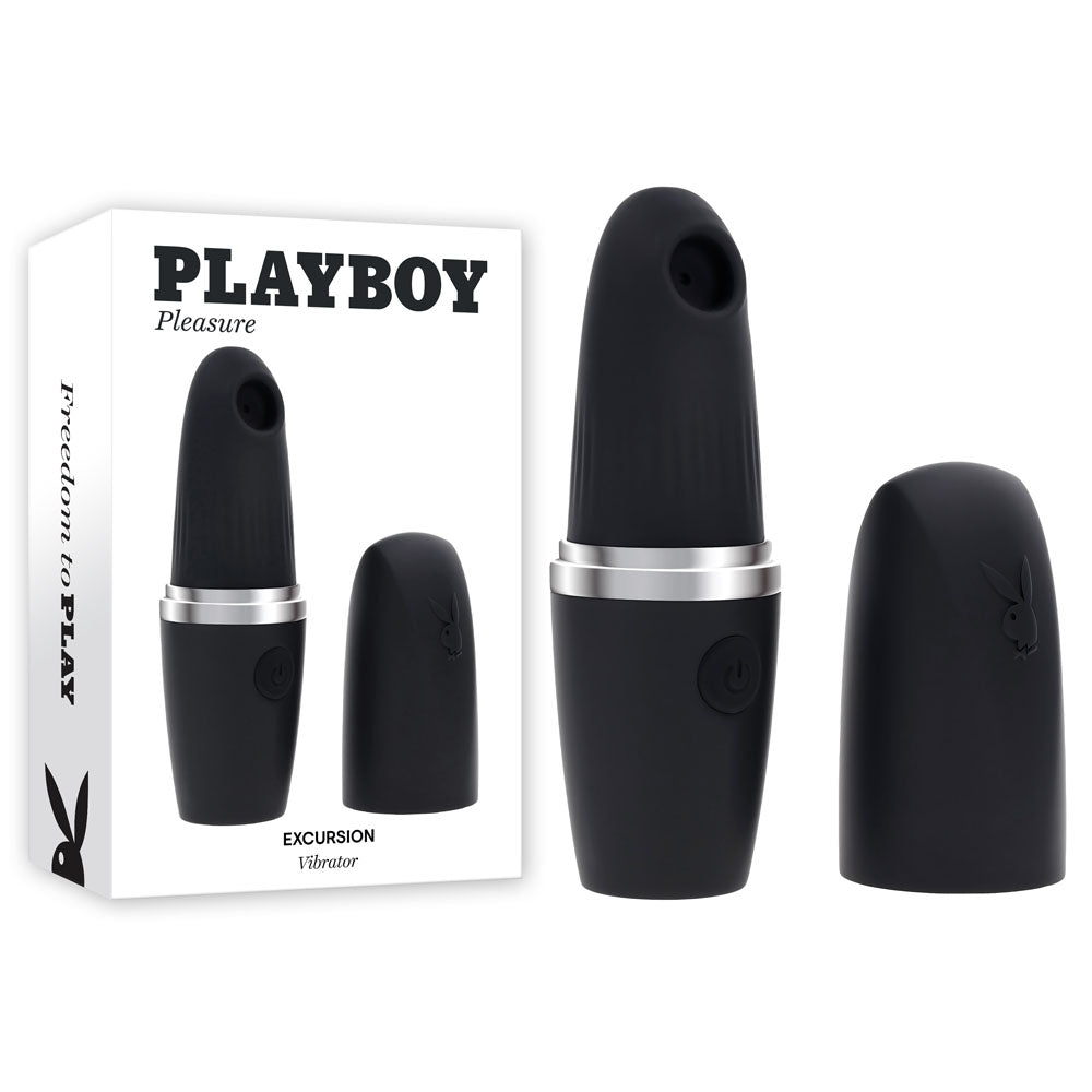 Playboy Pleasure EXCURSION - Black 14.2 cm USB Rechargeable Suction Stimulator - PB-RS-4646-2