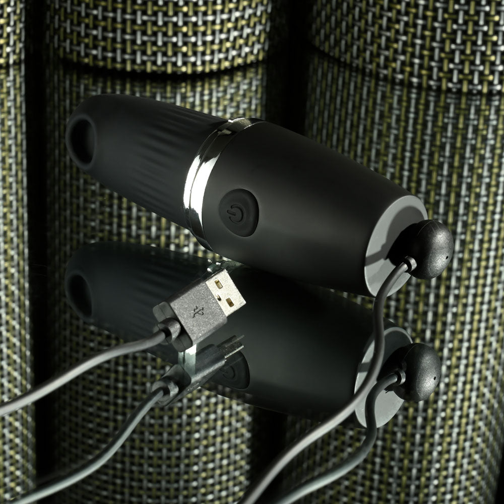 Playboy Pleasure EXCURSION - Black 14.2 cm USB Rechargeable Suction Stimulator - PB-RS-4646-2