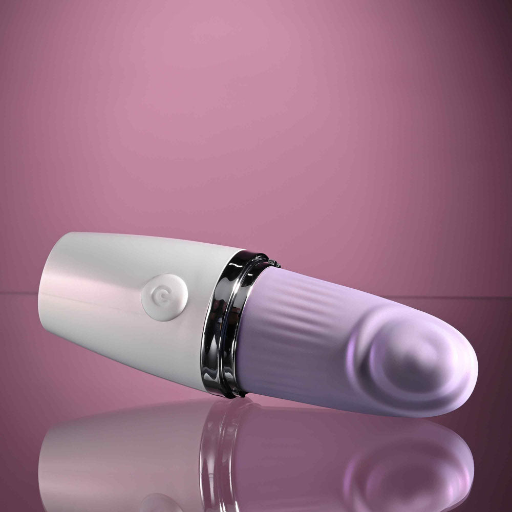 Playboy Pleasure GETAWAY - White/Purple 14.2 cm USB Rechargeable Tapping Stimulator - PB-RS-4653-2