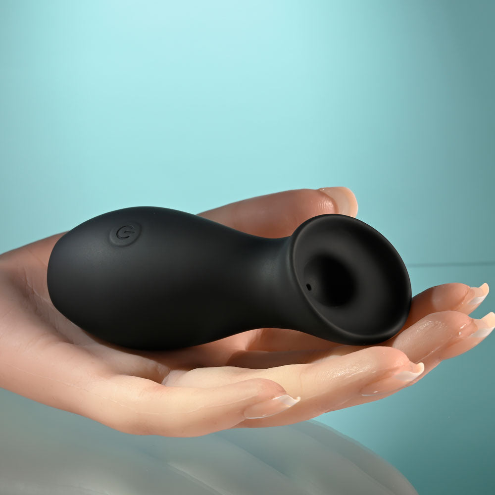 Playboy Pleasure THE JET SET - SUCKER - Black 10.3 cm Sucking Stimulator with Rechargeable Charging Case - PB-RS-5261-2