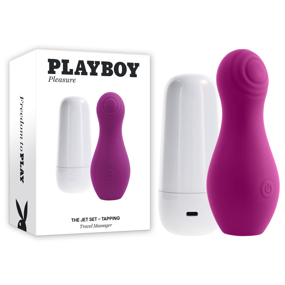 Playboy Pleasure THE JET SET - TAPPING - Purple 10.2 cm Tapping Stimulator with Charging Case - PB-RS-5278-2