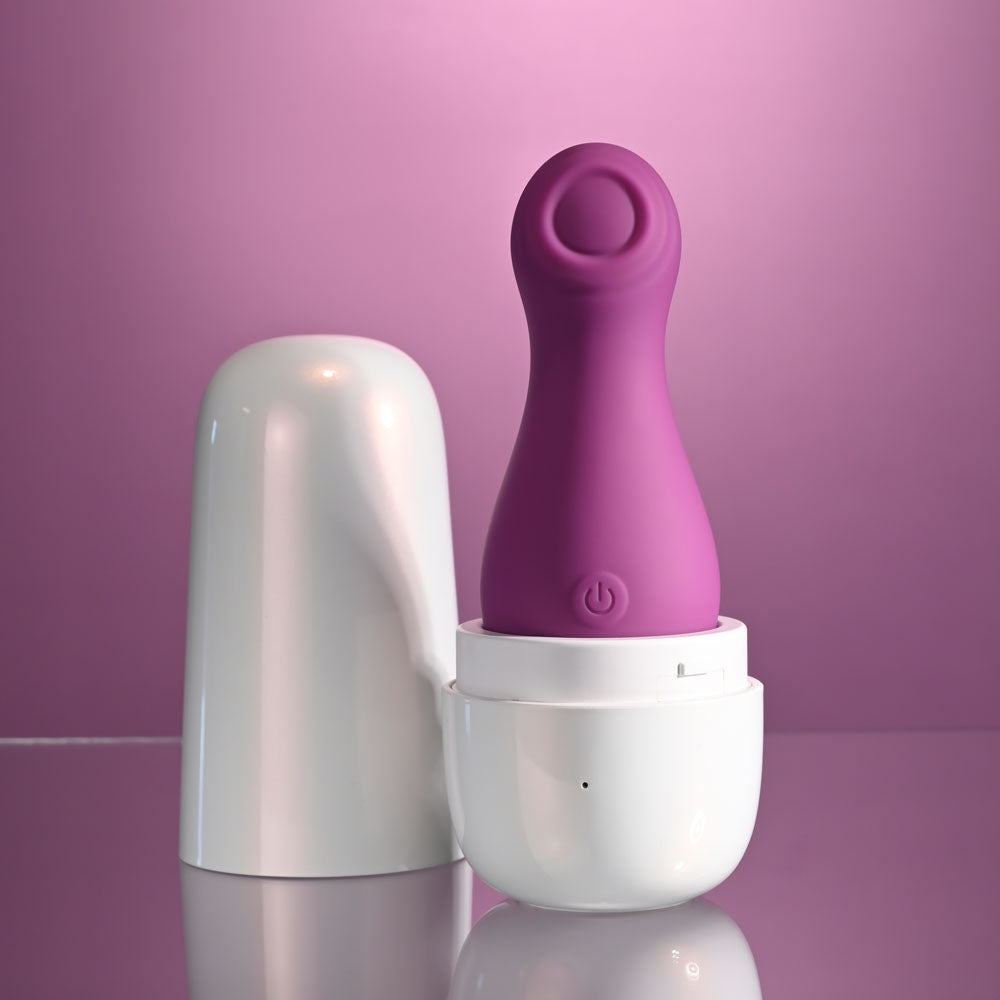 Playboy Pleasure THE JET SET - TAPPING - Purple 10.2 cm Tapping Stimulator with Charging Case - PB-RS-5278-2