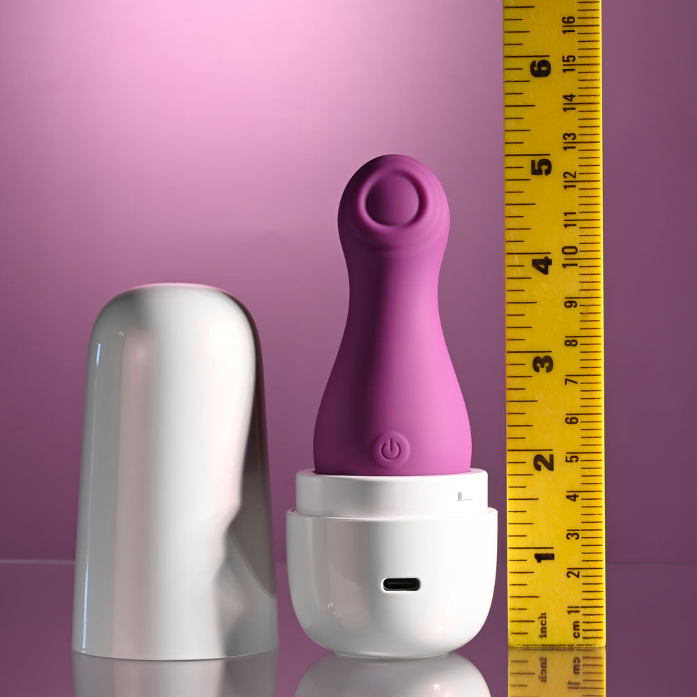 Playboy Pleasure THE JET SET - TAPPING - Purple 10.2 cm Tapping Stimulator with Charging Case - PB-RS-5278-2
