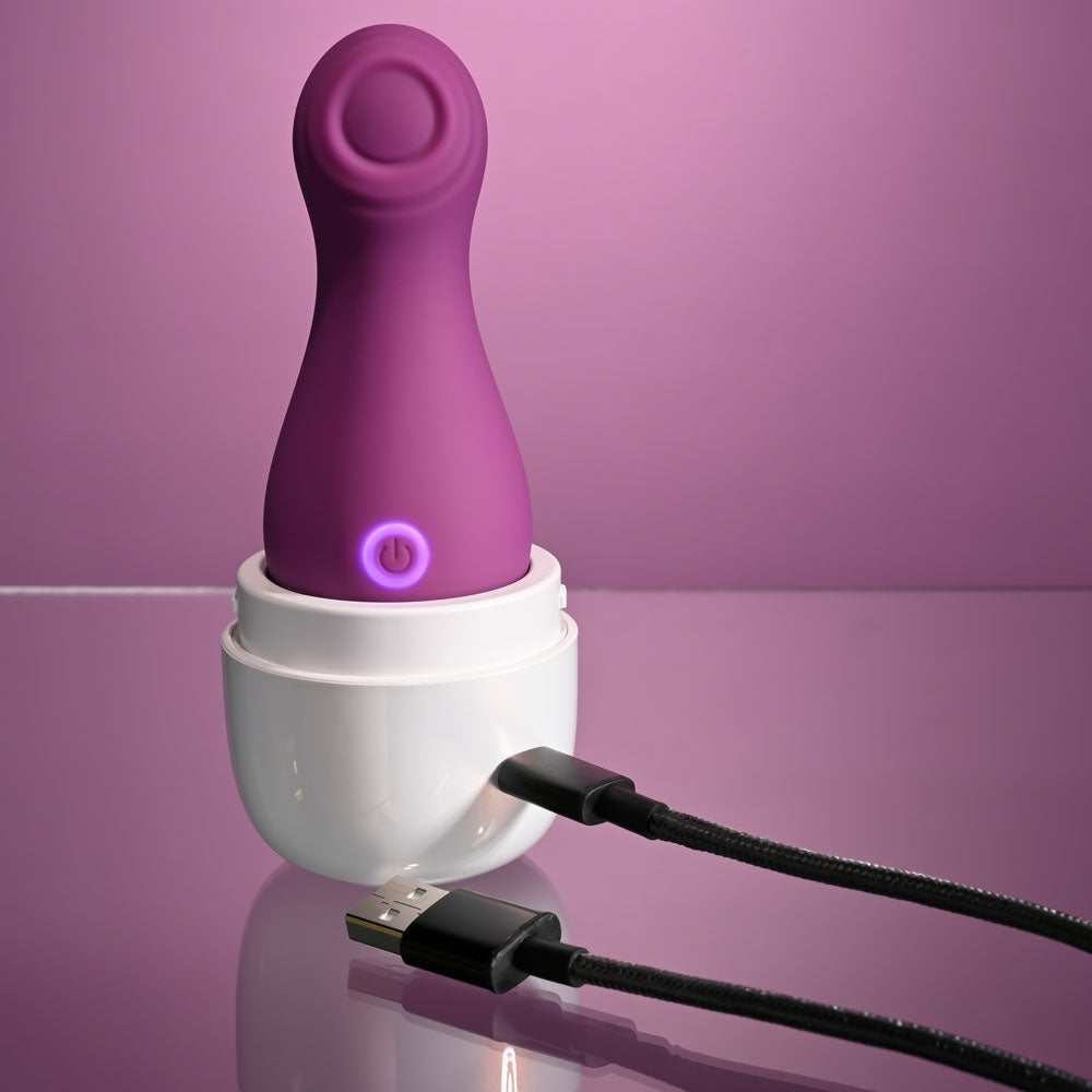 Playboy Pleasure THE JET SET - TAPPING - Purple 10.2 cm Tapping Stimulator with Charging Case - PB-RS-5278-2
