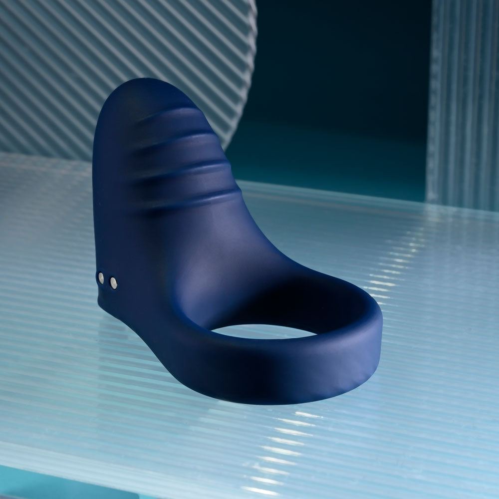 Playboy Pleasure PLEASURE POINT - Blue USB Rechargeable Vibrating Cock Ring - PB-RS-5308-2