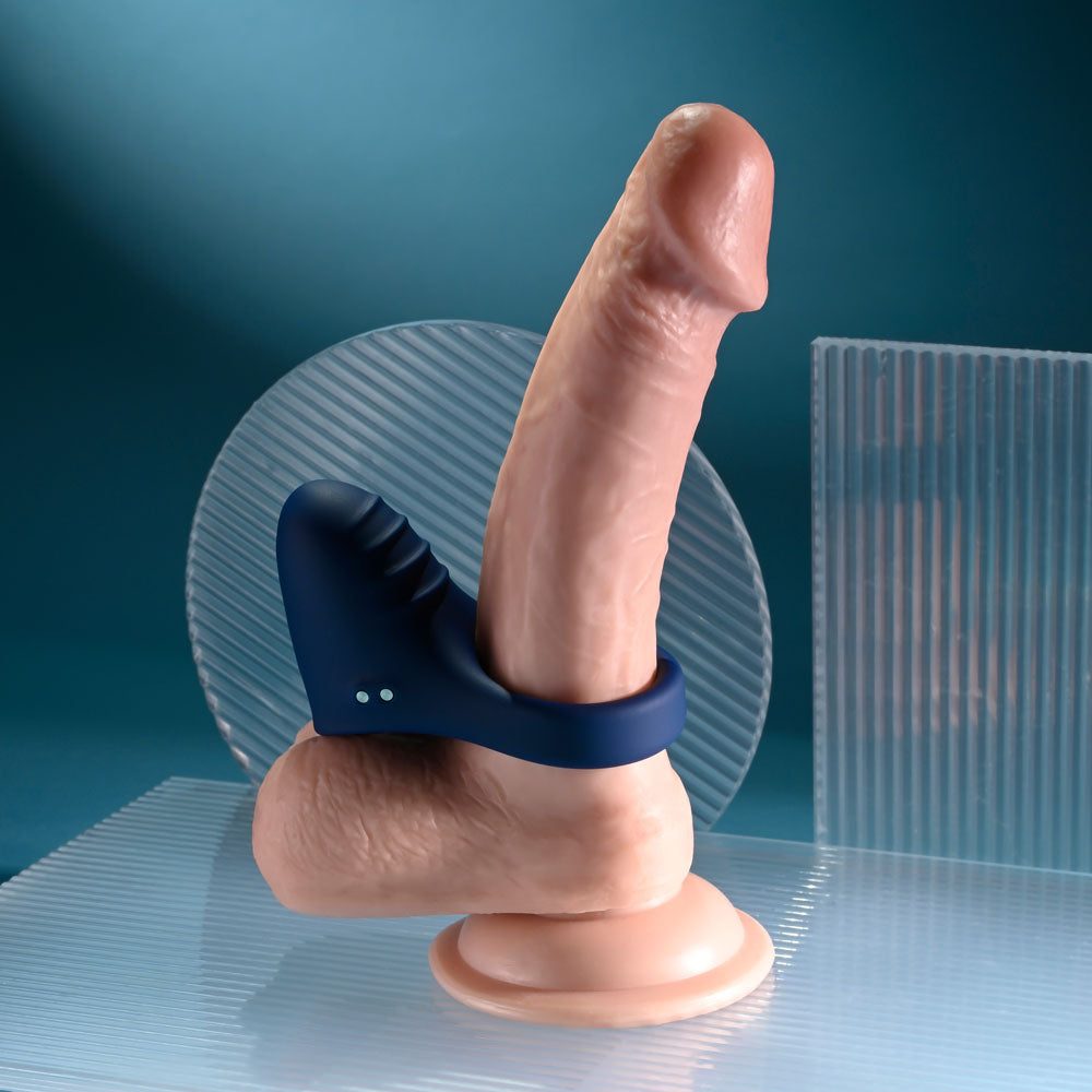 Playboy Pleasure PLEASURE POINT - Blue USB Rechargeable Vibrating Cock Ring - PB-RS-5308-2