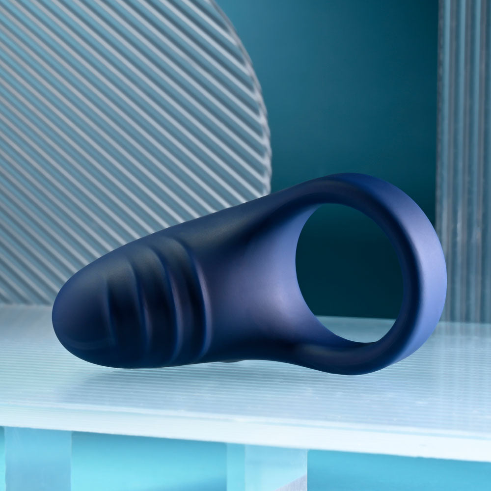 Playboy Pleasure PLEASURE POINT - Blue USB Rechargeable Vibrating Cock Ring - PB-RS-5308-2