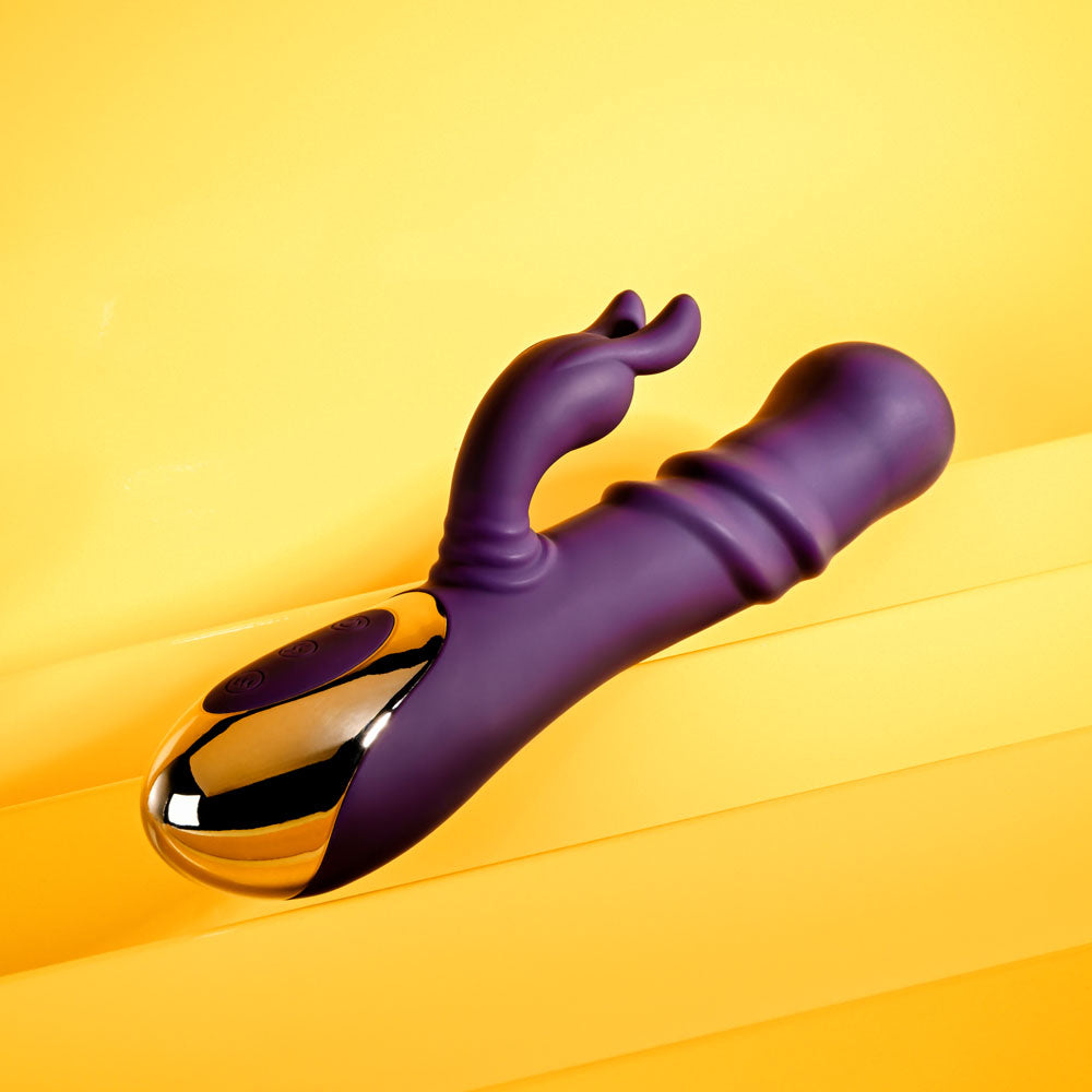 Playboy Pleasure BUNNY PUNCH - Purple 24.4 cm USB Rechargeable Twirling Rabbit Vibrator - PB-RS-5650-2
